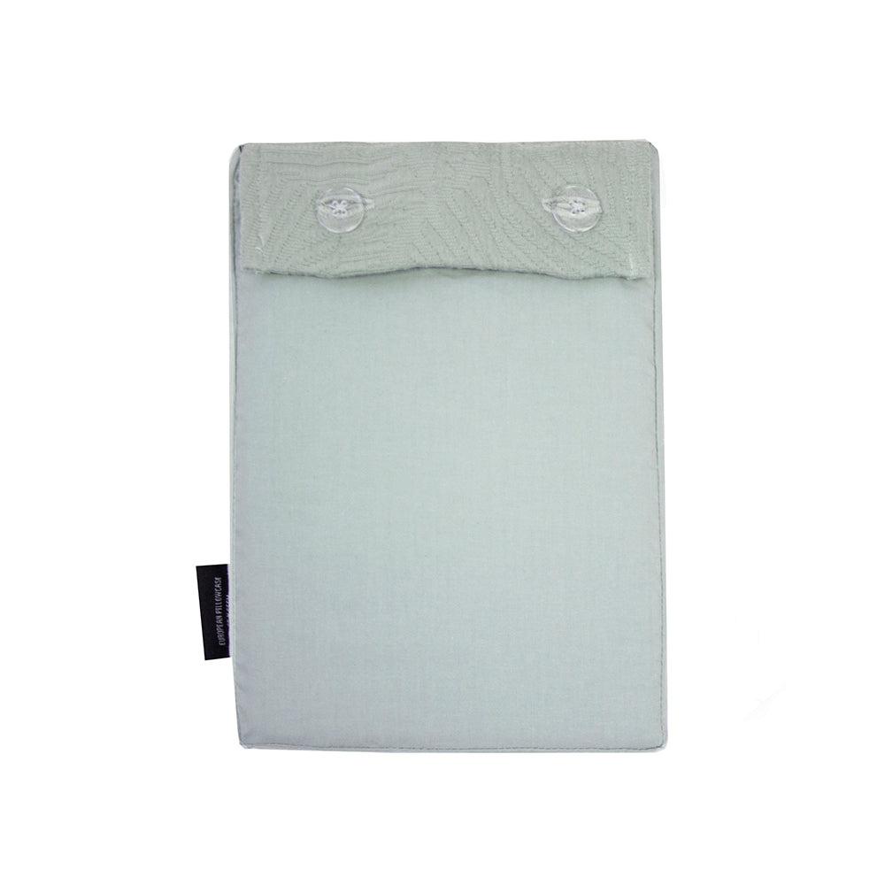 Wilmot European Pillowcase in soft green, featuring a woven leaf pattern in 100% cotton, perfect for bedding decor.