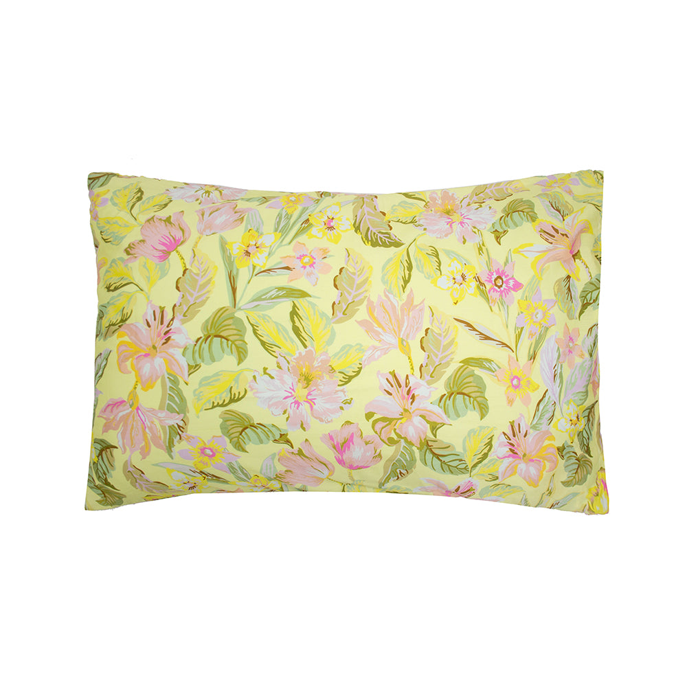 Phoebe Duvet/Quilt Cover Set in vibrant tropical floral design, 100% cotton, reversible with matching pillowcases for queen bed.