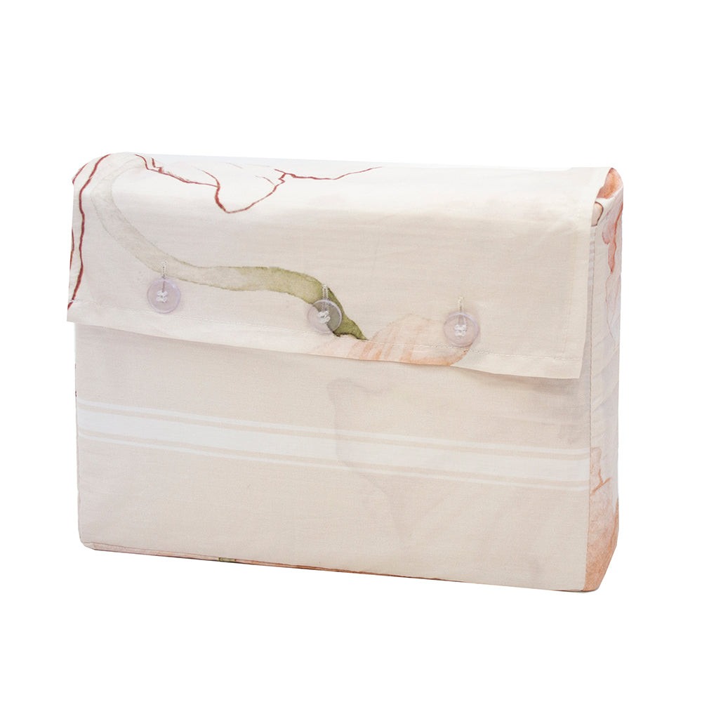 Poppy Quilt/Duvet Cover Set in rich floral tones of peach and terracotta, crafted from 100% cotton for comfort and style.