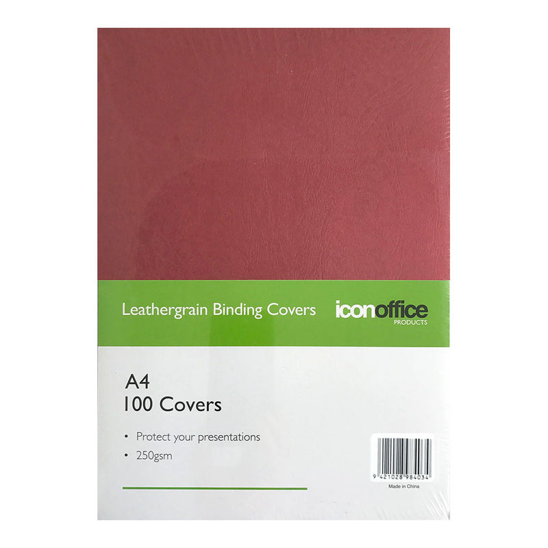 Icon Binding Covers Red A4 250gsm Pack of 100