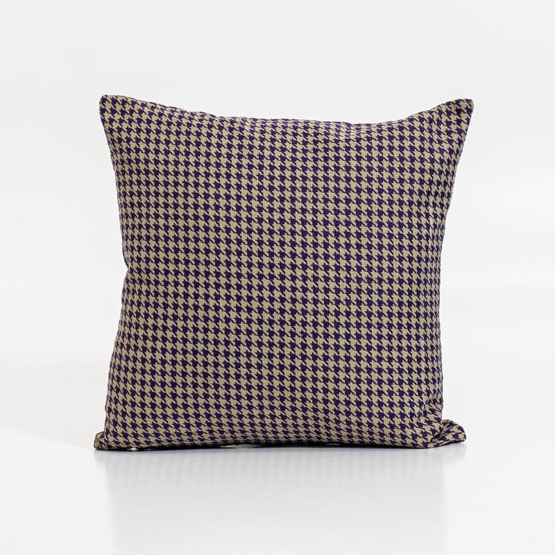 Harris Houndstooth Cushion Cover with Inner - Purple/Brown
