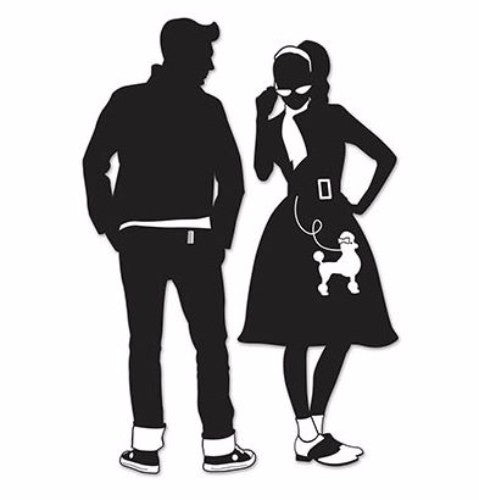 50's Silhouettes Cutouts Rock & Roll Black - Pack of 2