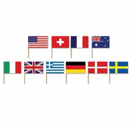 Vibrant 7cm international flags in a pack of 50, perfect for enhancing celebrations and themed events.