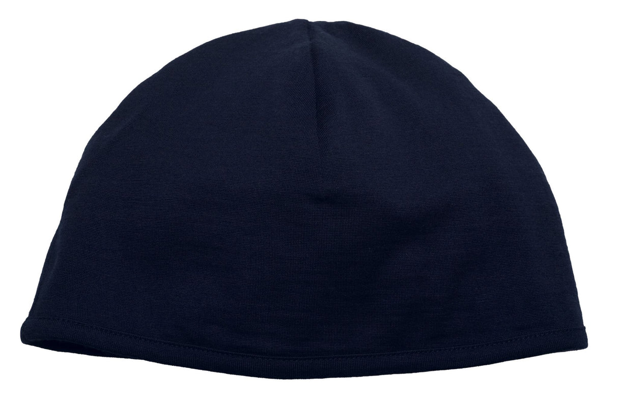 Navy/Charcoal reversible Merino Arctic Beanie in 100% merino wool, combining style, warmth, and eco-friendliness for winter wear.