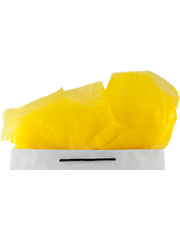 Bright yellow tissue paper bundle with 480 sheets, perfect for vibrant gift wrapping and protecting fragile items.
