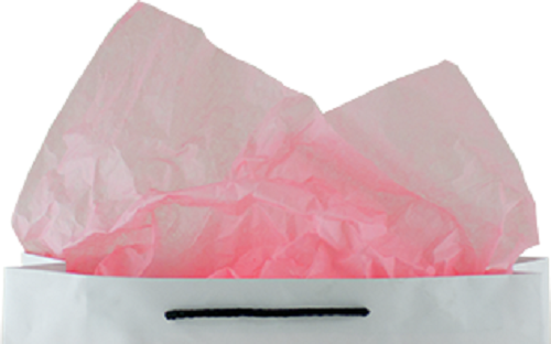 Salmon pink tissue paper pack containing 480 sheets, perfect for elegant gift wrapping and creative projects.