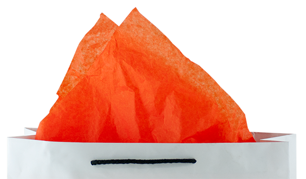 Bright orange tissue paper package containing 480 sheets, perfect for gift wrapping, crafting, and protecting delicate items.