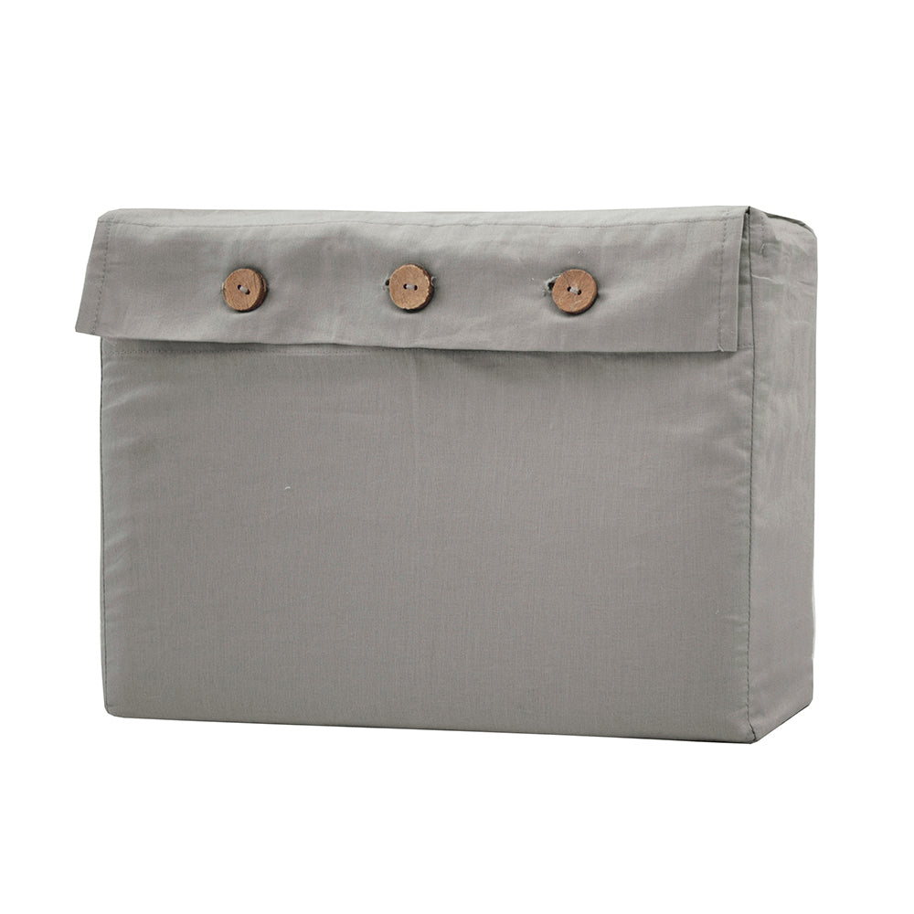 Double Sheet Set in Grey made from 100% organic cotton, featuring a small double pleat for added style and comfort.
