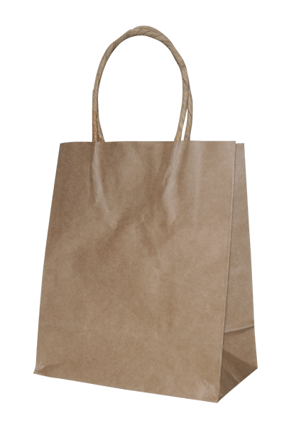 Sturdy brown paper bags (500-pack) with twisted handles; eco-friendly, recyclable, 16.5x14.5cm, perfect for retail and craft use.