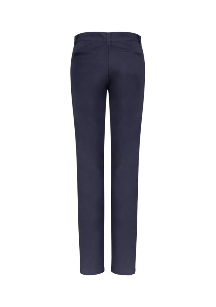 Navy Ladies Lawson Chino Pants, size 12, feature a mid-rise fit, tapered legs, and functional pockets for casual or office wear.