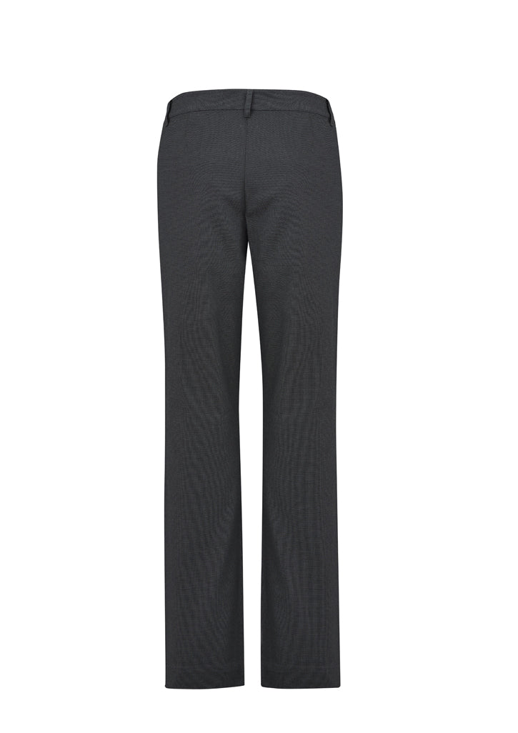 Ladies Barlow Pant in grey, size 24, featuring mid-rise fit, tapered legs, jacquard weave, and 2 side pockets.