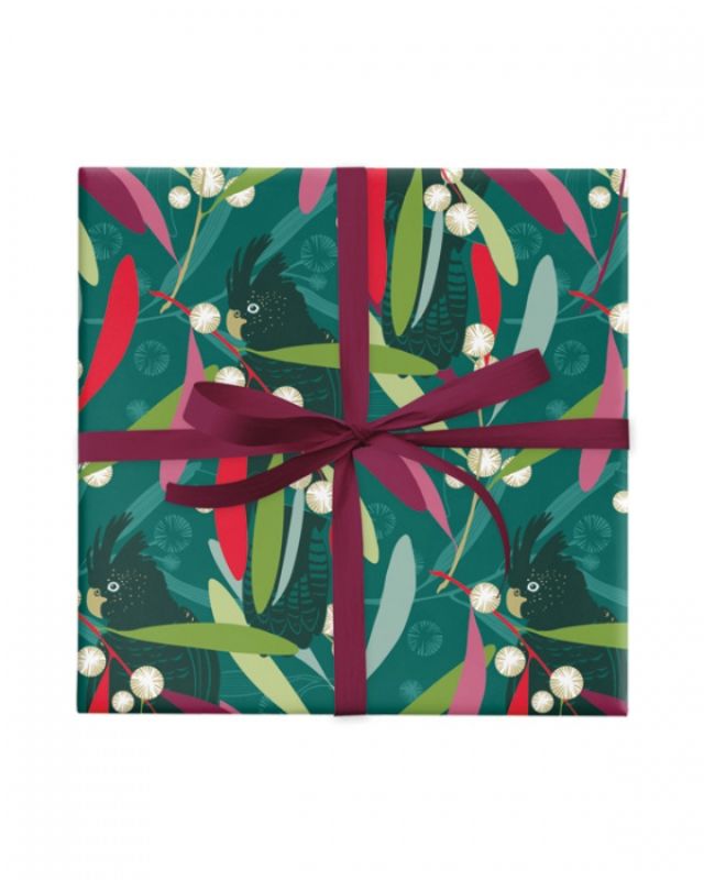 Little Kiwi Jade Wrap showcasing kiwi design in jade colors, eco-friendly, ideal for various gift occasions, 500mm x 50m.