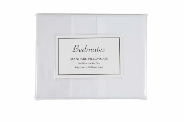 Pillowcase - 250TC Bedmates Polyester Cotton - White