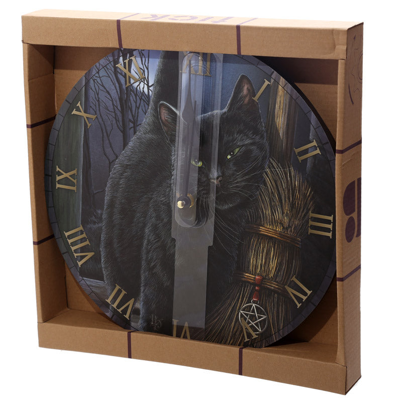 Wooden wall clock featuring Lisa Parker's artwork, 30cm diameter, ready to hang, comes in a gift box.