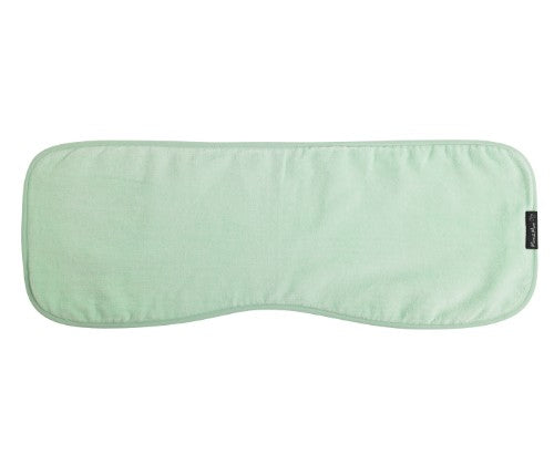 Soft mint burp cloth measuring 24cm x 65cm, designed for absorbency and stylish nursery decor, perfect for new parents.