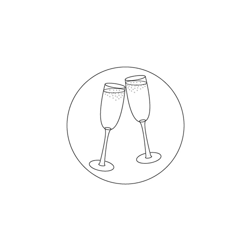 Herbin Round Wax Seal Champagne Glasses