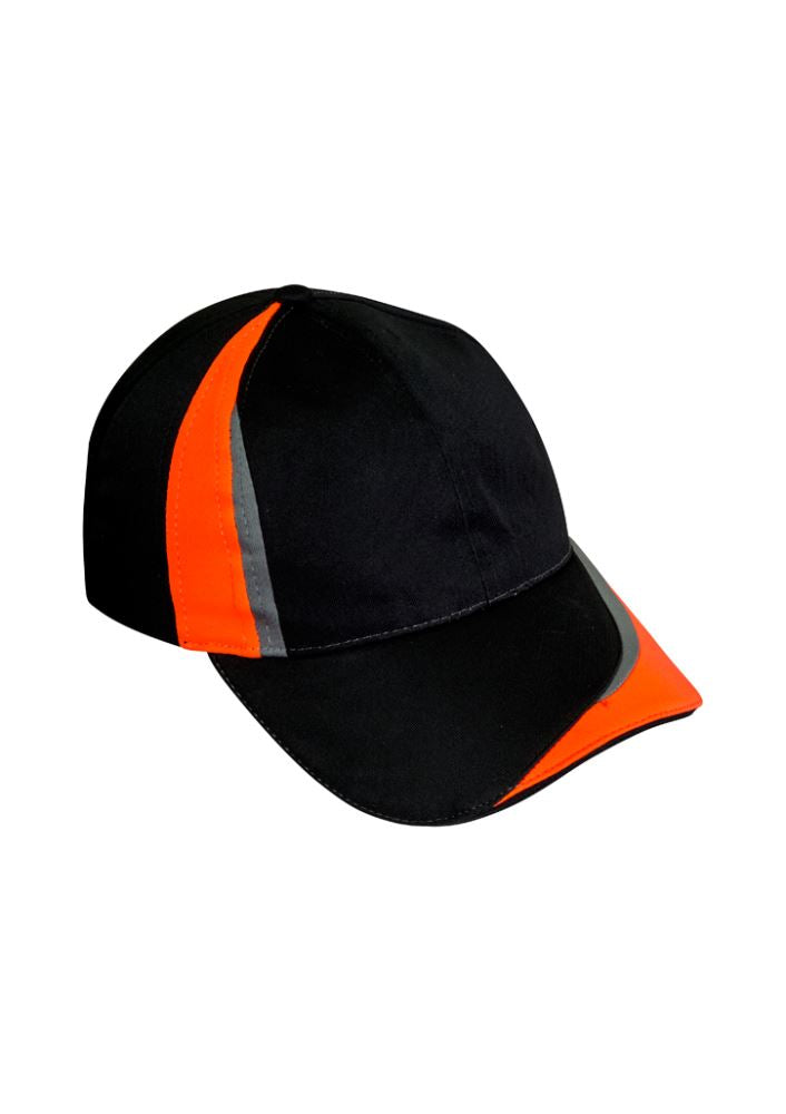 Unisex Charger Cap in Black, Fluoro Orange, and Grey, featuring antibacterial fabric and adjustable fit for sports enthusiasts.