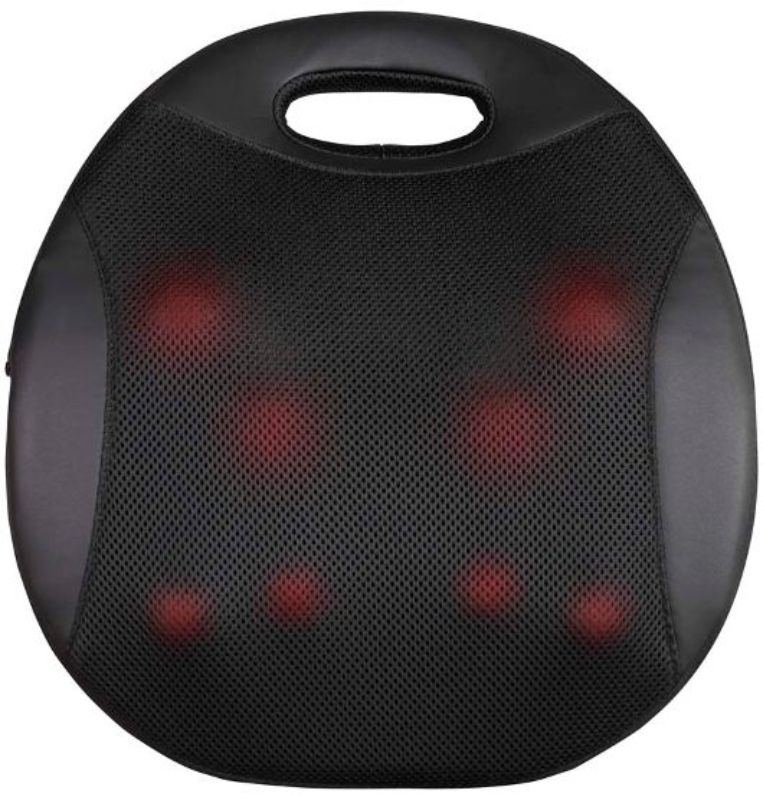 Portable massager with 8 rolling heads, dual modes, heating, and ergonomic design for deep muscle relief and relaxation.