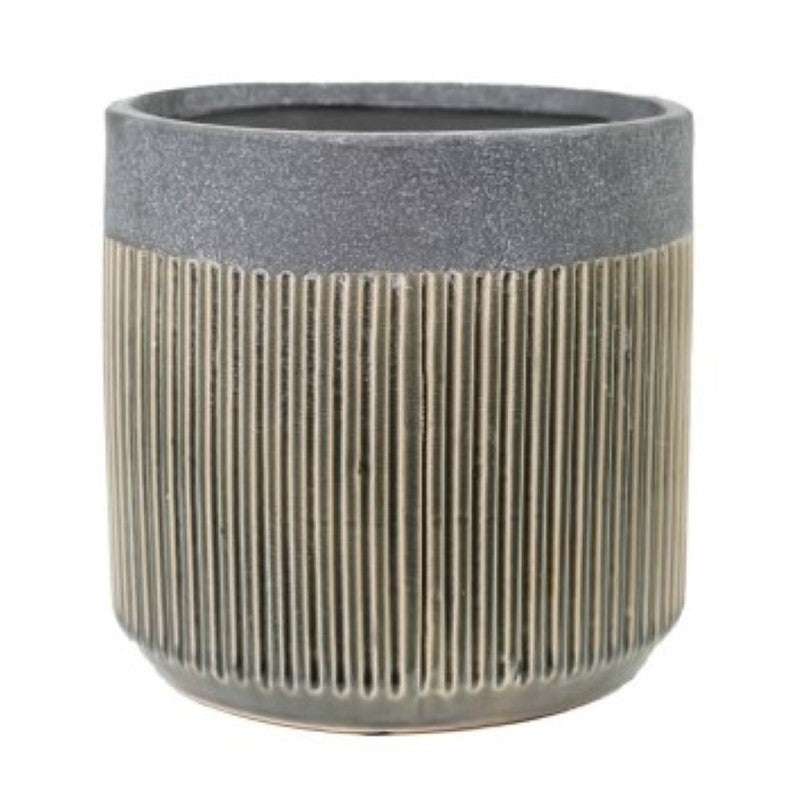 Ceramic round pot D18xH17.5cm, perfect for indoor/outdoor plants, featuring a glossy finish for elegant home decor.