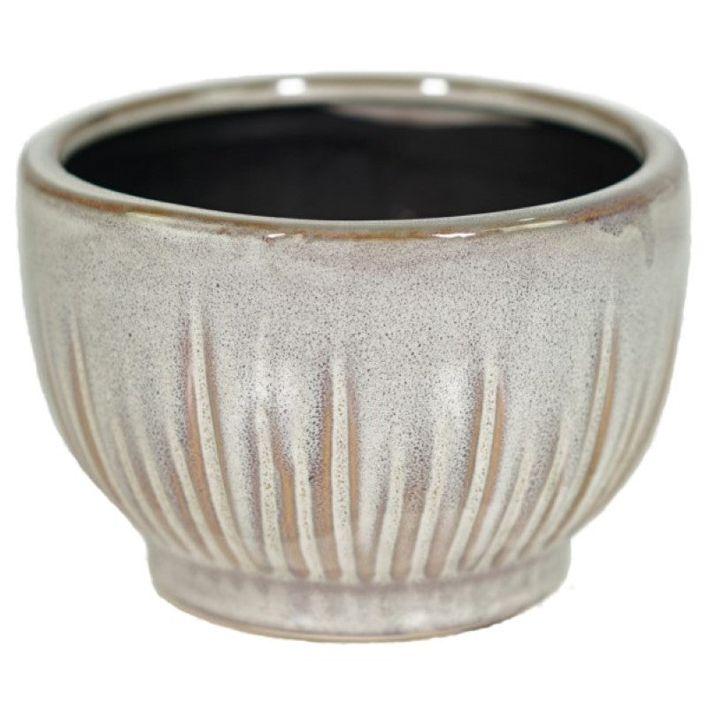 Ceramic round pot H11xD16cm with elegant glaze, perfect for indoor plants and stylish home decor.