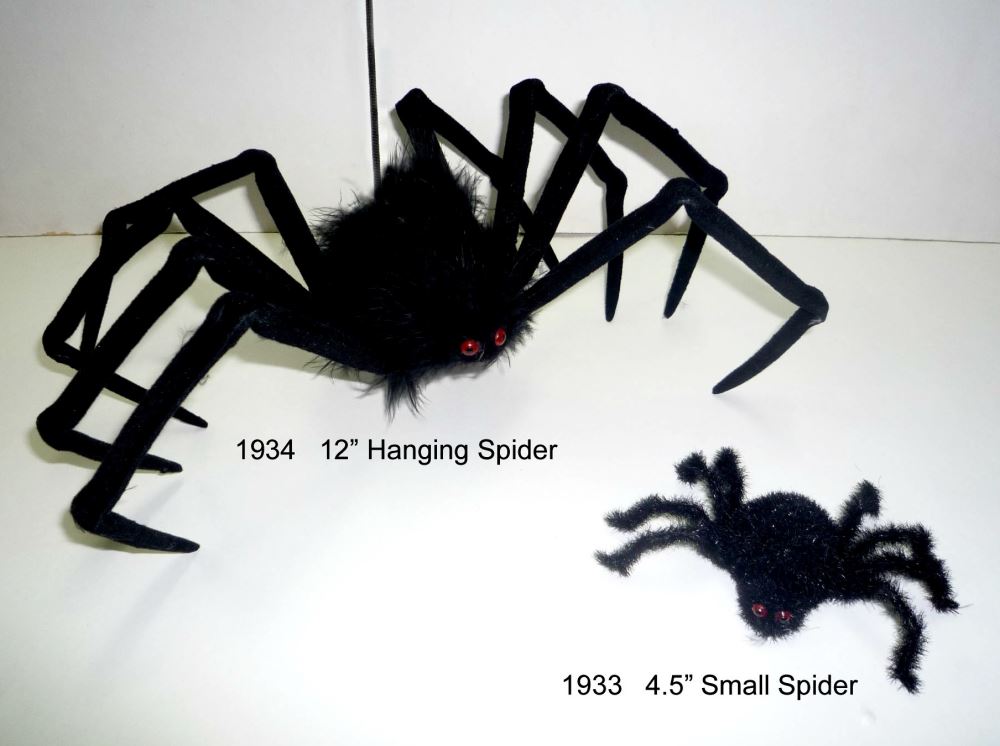 Large 30cm Hanging Black Spider, perfect for Halloween decor, adds a spooky touch to indoor and outdoor spaces.