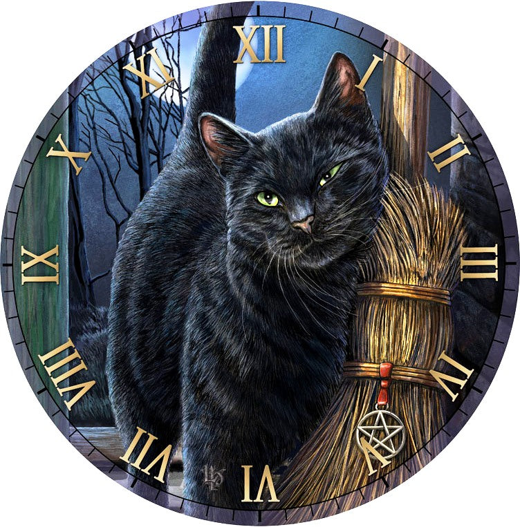 Wooden wall clock featuring Lisa Parker's stunning art, 30cm diameter, ready to hang and comes in a gift box.