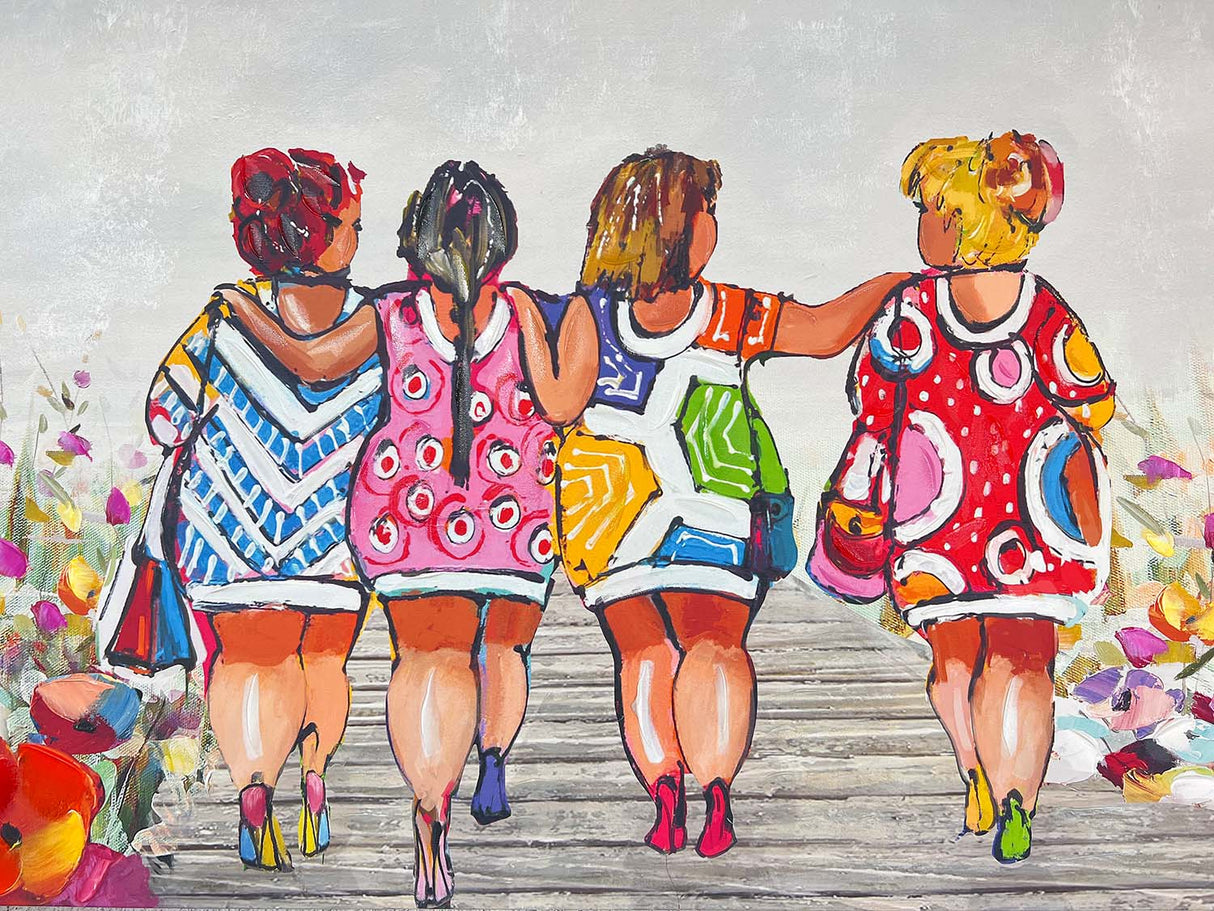 Large 1400 X 700mm canvas print featuring vibrant colors and unique hand-painted details, perfect for home or office decor.