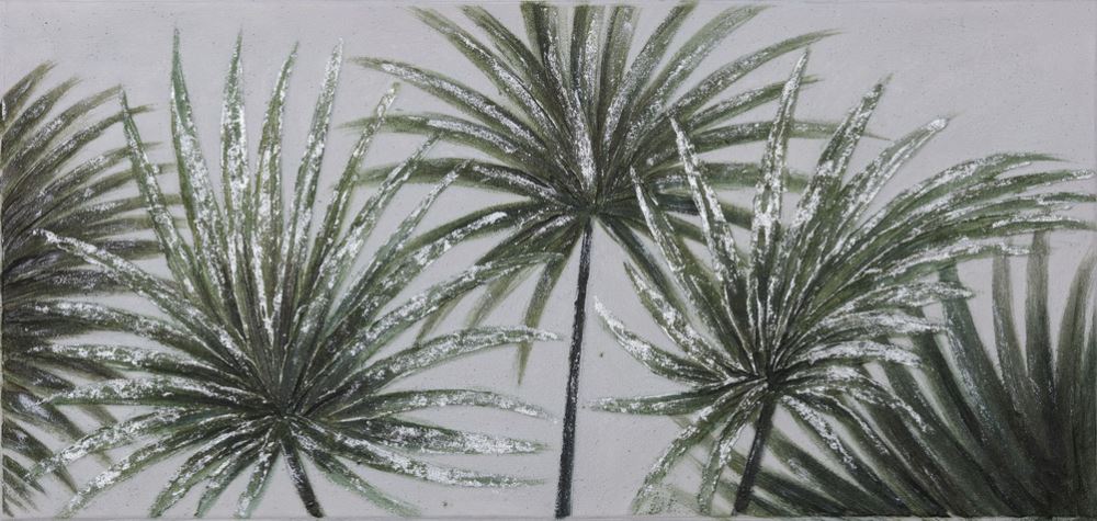 Hand-painted canvas wall art featuring vibrant colors, mounted on a wooden frame, perfect for home decor. Size: 700 x 1500 mm.