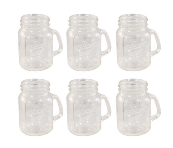 Set of 6 double shot mini mugs made of glass, perfect for serving coffee, tea, or cocktails with rustic charm.