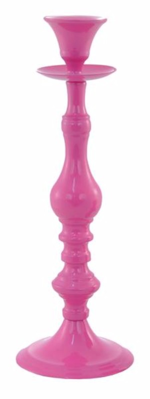 Candle Holder Single Pink Tall 29cm Metal