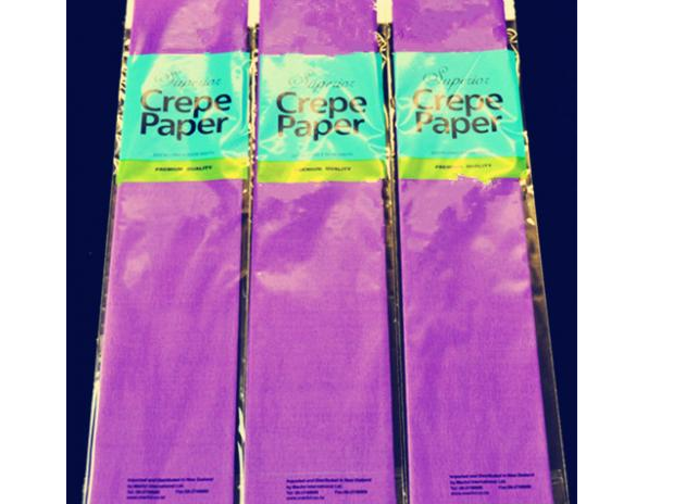 Vibrant purple crepe paper roll set, 12 meters total, perfect for crafting, decorating, and elegant gift wrapping.
