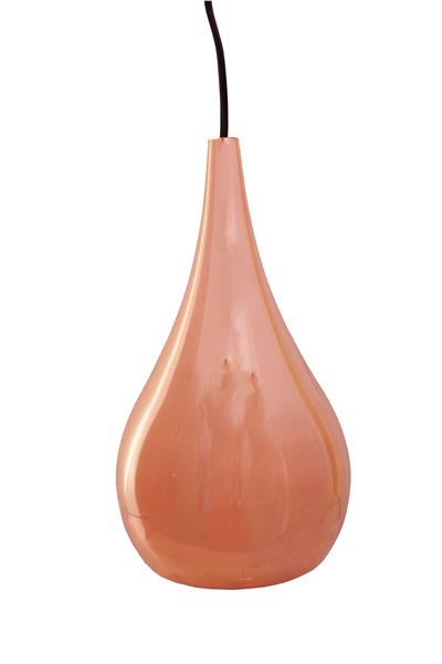 Stylish copper teardrop ceiling lamp, 28x15cm, adds character and elegance to any room's decor.