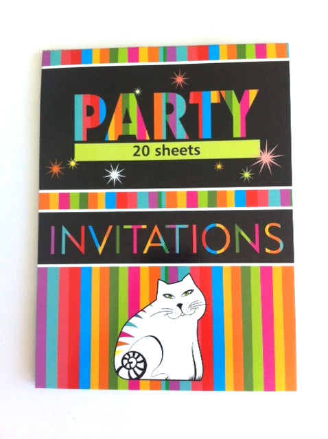 Elegant party invitations on 20 sheets, measuring 19 x 4.5 cm, perfect for all occasions with customizable space.