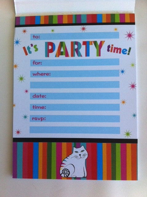 Elegant party invitations pad with 20 sheets, ideal for various celebrations, measuring 19 x 4.5 cm, perfect for personalized details.