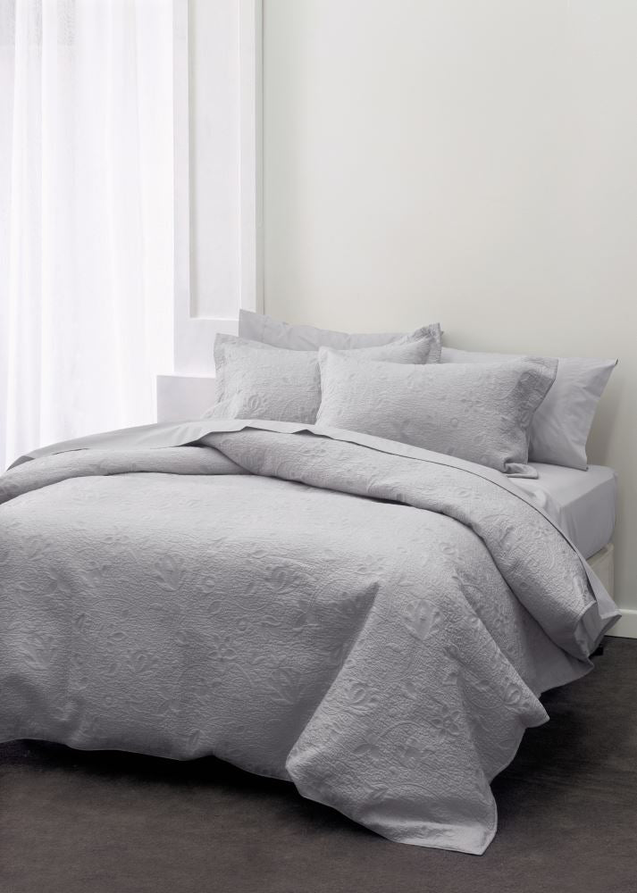 King Single Bedspread Set - Chantel Grey