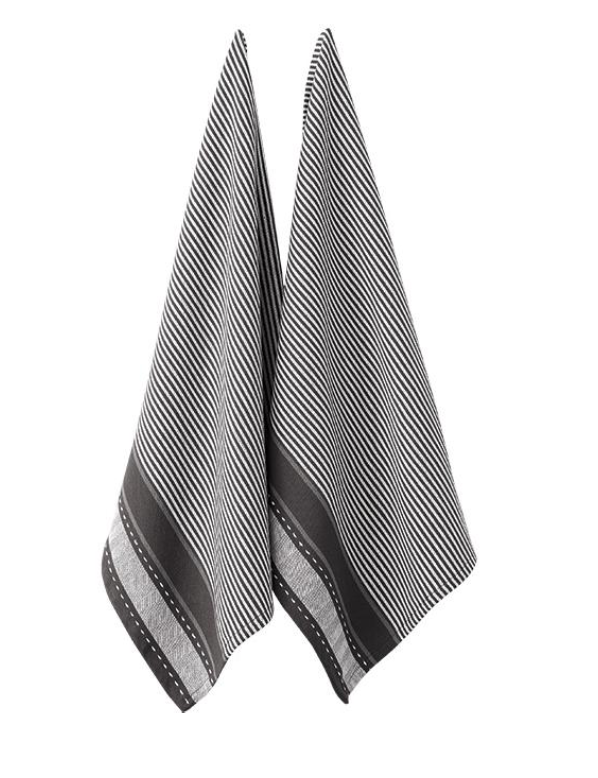 Mason Charcoal Jumbo Kitchen Towels in a 2-pack, oversized at 60x80cm, perfect for drying, cleaning, and stylish kitchen decor.