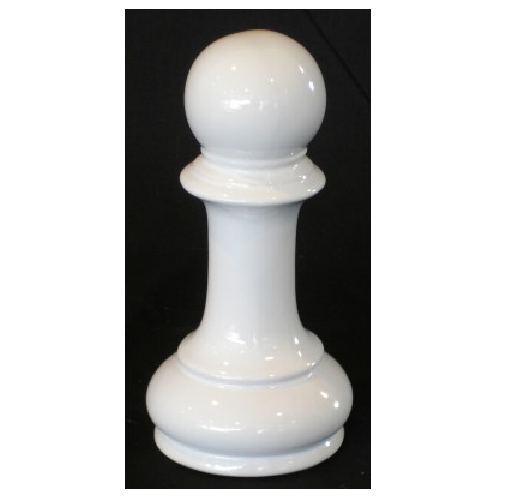 Ceramic white chess piece pawn ornament, 20cm tall, ideal for adding character to any room or as a thoughtful gift.