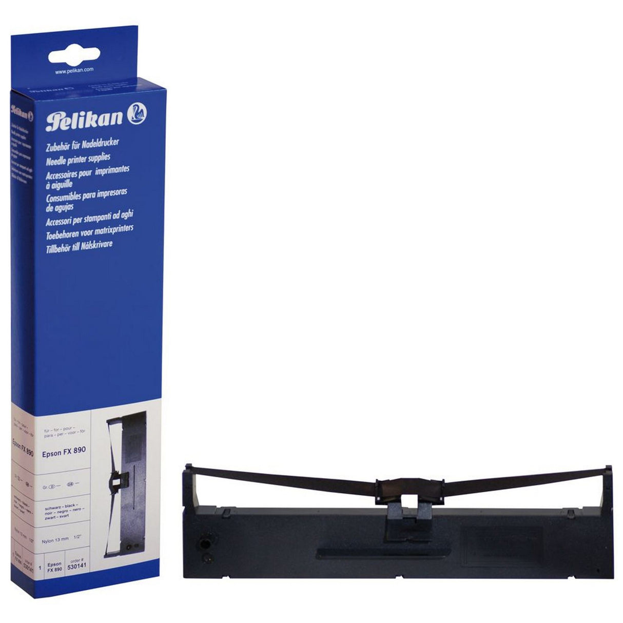 Pelikan Epson FX 890 and LQ-590 ink ribbons, known for crisp print quality and compatibility with Epson printers.