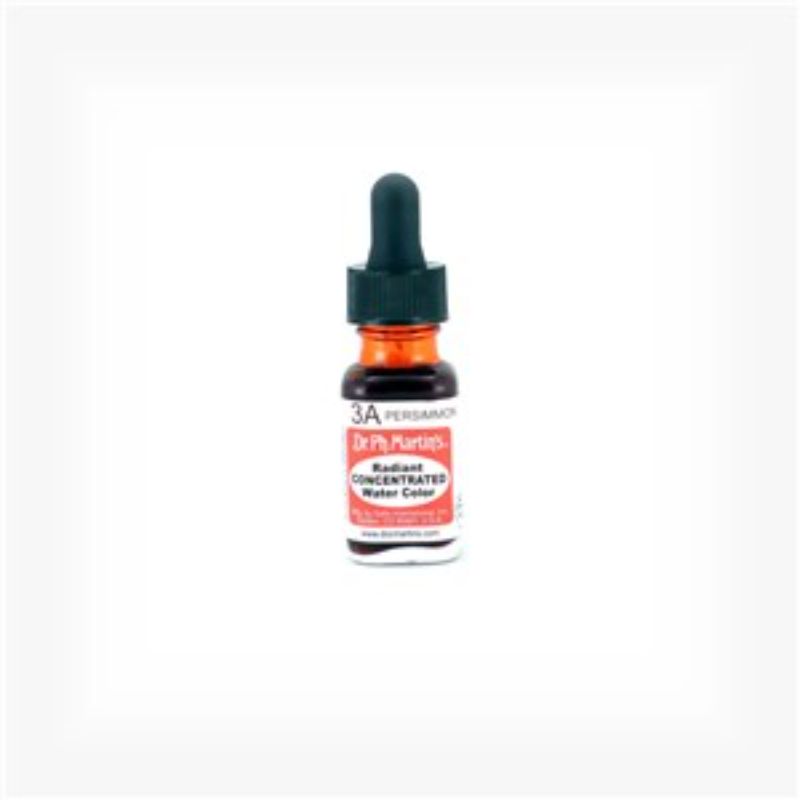 Vibrant Persimmon watercolour in a 0.5oz bottle with eyedropper, ideal for artists seeking brilliance and versatility.