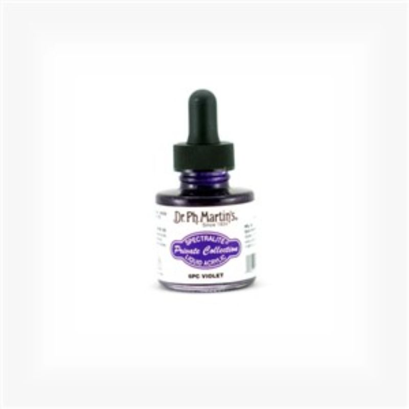 Dr. Ph. Martin's 1oz Violet Liquid Acrylics offer vibrant, lightfast color perfect for versatile artistic applications.