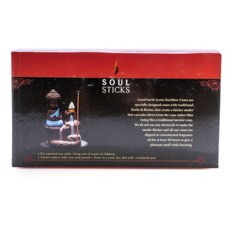 Backflow incense cones in 12 packs, infused with sweet love spell scent, designed for soothing aroma and visual effect.