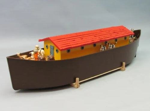 Wooden model ship of Noah's Ark, 34 inches long, detailed craftsmanship, perfect for collectors and RC enthusiasts.