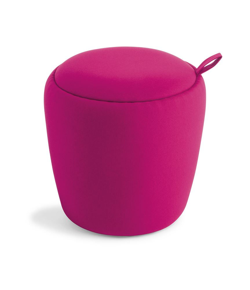 Ottoman Dome Upholstered in Era Phase features a padded seat and lightweight design, perfect for versatile living spaces.
