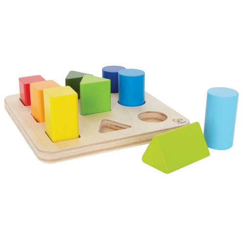 Colorful shape sorter blocks for toddlers to enhance creativity, counting, and motor skills through interactive play.
