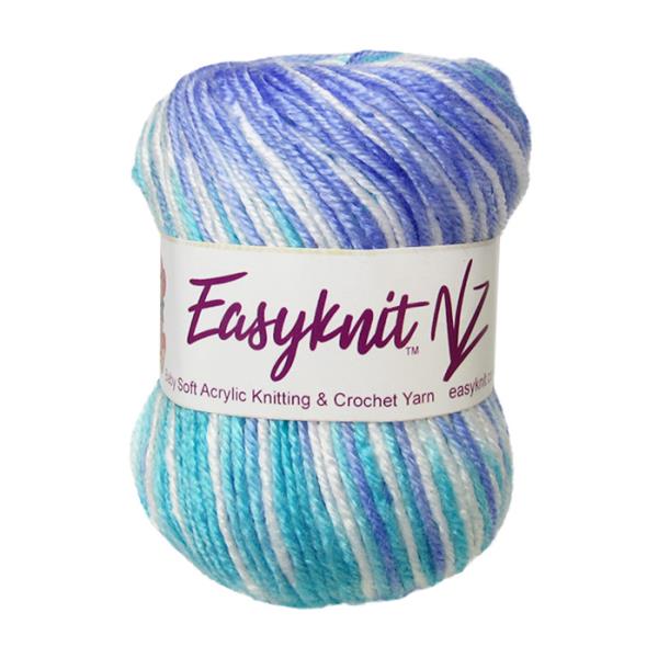 Soft baby-blue 4-ply yarn in a 50g ball, perfect for cozy garments and baby accessories. Ideal for easy knitting projects.