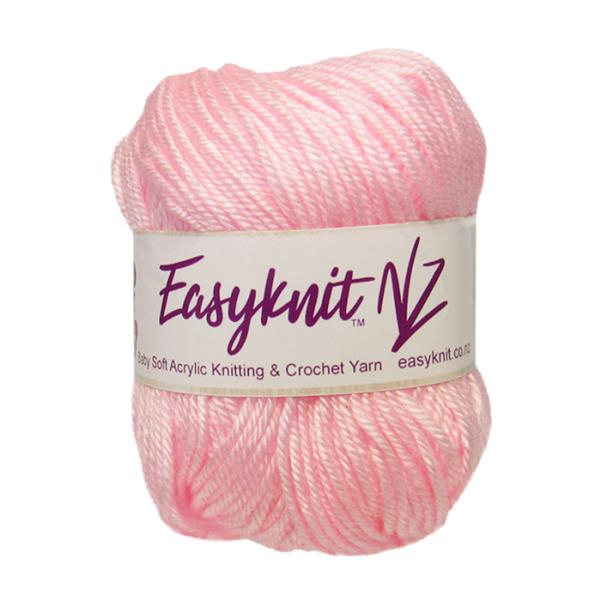 Soft baby pink 4-ply yarn, 50g ball, ideal for knitting and crochet projects for babies, with 110 meters length.