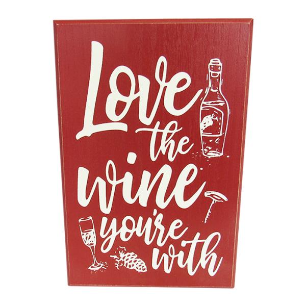 MDF wall art sign measuring 20 x 30 cm, showcasing a charming wine-themed design for wine lovers.