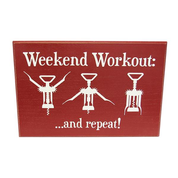 Wall art featuring "Wine Life Hanger Workout," blending wine appreciation with fitness motivation in a stylish MDF design.