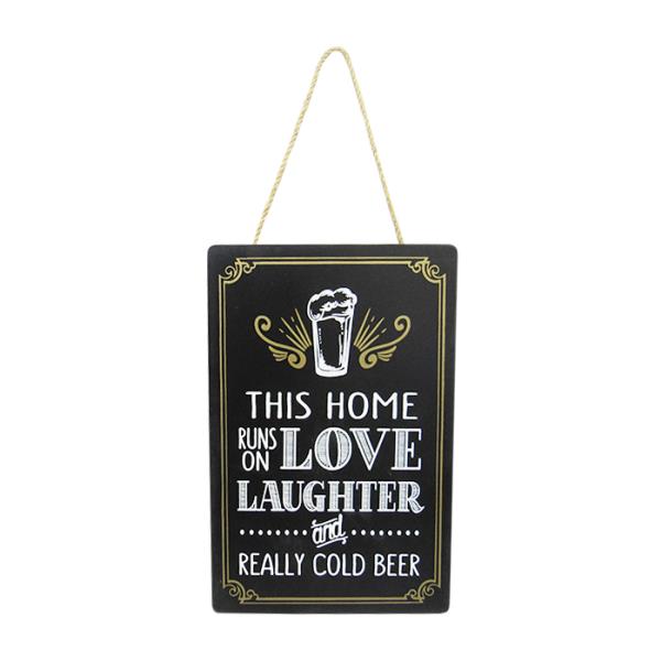 Humorous MDF wall art sign for beer lovers with twine hanger, measuring 23 x 15 cm, perfect for home or bar decor.