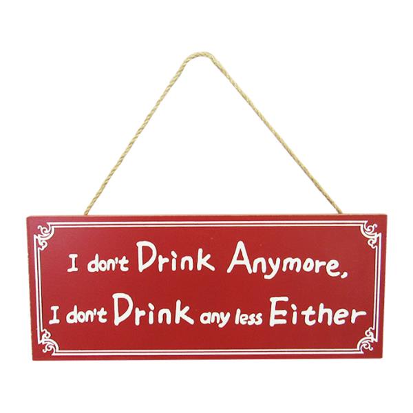 Red wine themed MDF sign with twine hanger, measuring 24 x 10 cm, perfect for home decor and wine lovers.